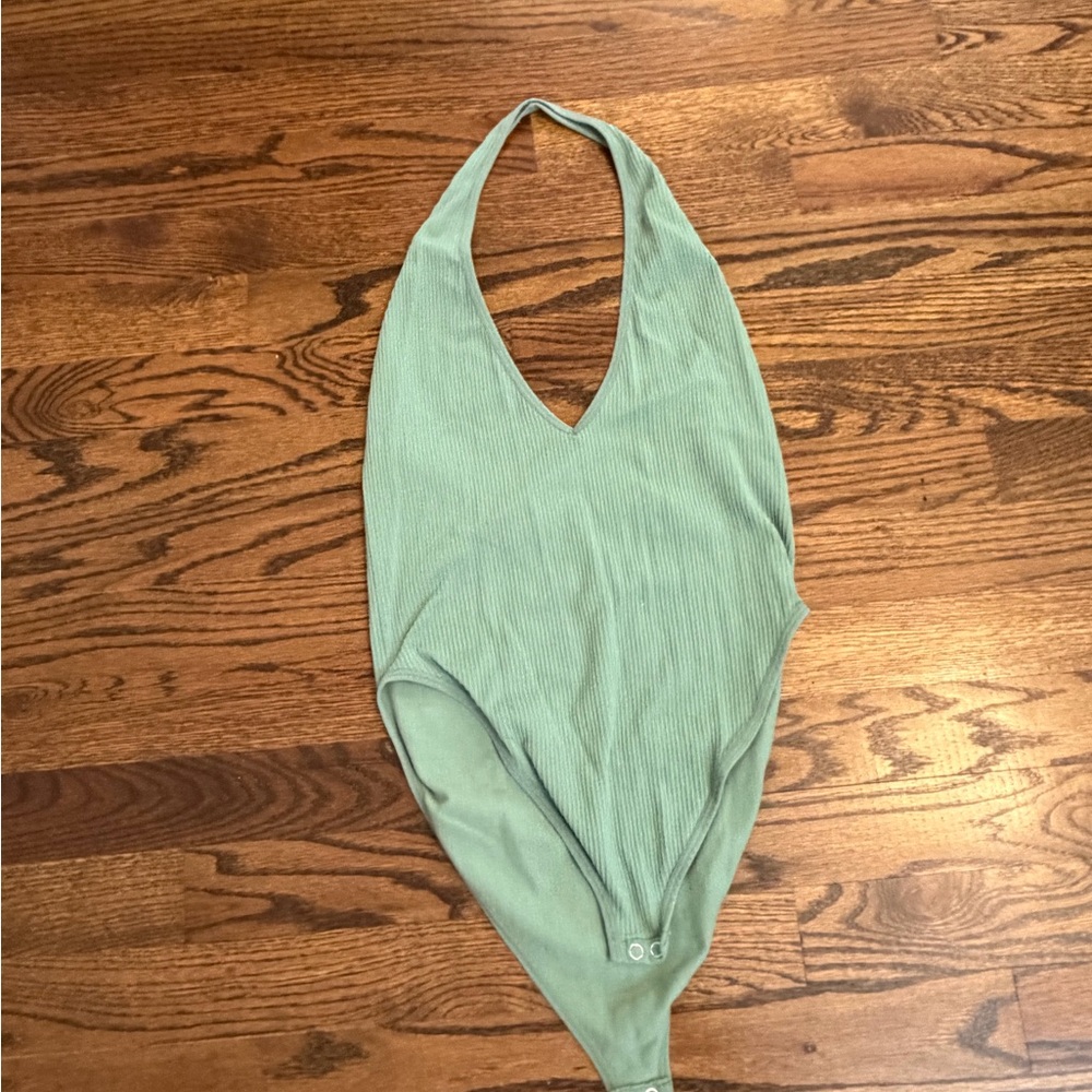 Aerie Sage Ribbed One Piece Swimsuit